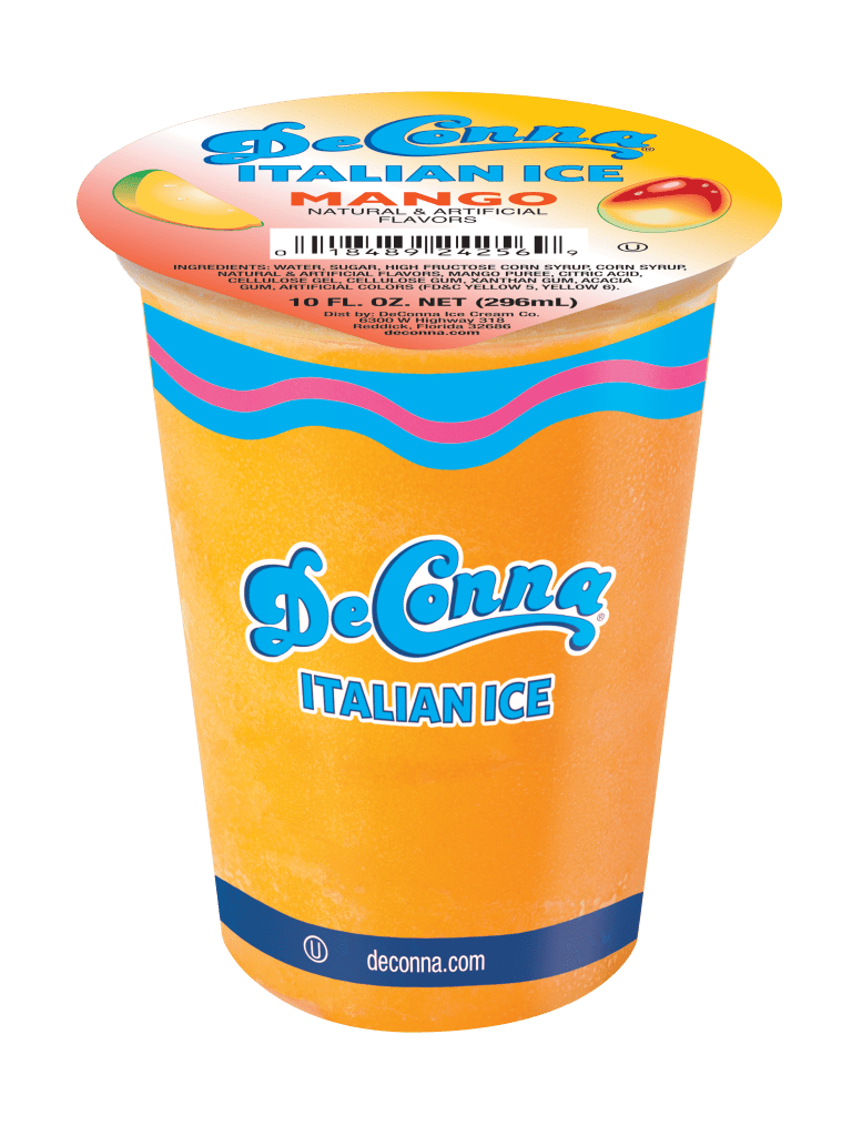 DeConna Cup 10oz_Mango - DeConna Ice Cream Mango Italian Ice Cup