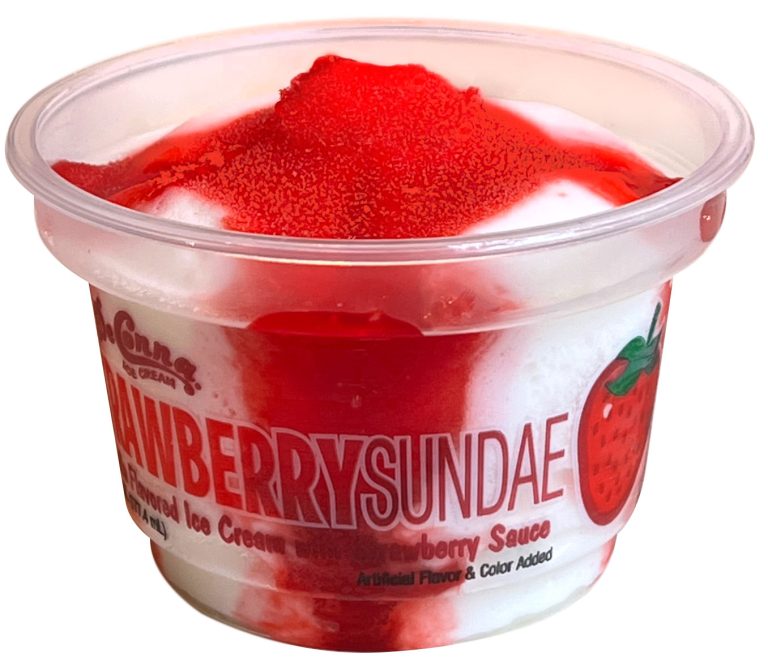 Sundae_Strawberry - DeConna Ice Cream Strawberry sundae cup