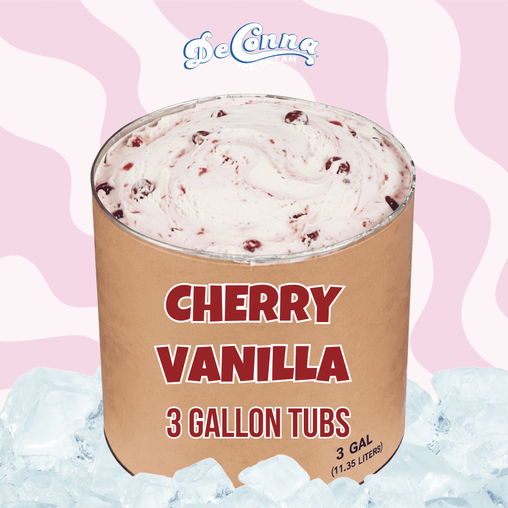 Buy Cherry Vanilla Ice Cream in 3 Gallon Tubs Cherry Vanilla has that simple, elegant flavor customers instantly recognize. Creamy vanilla ice cream with soft cherry ribbons and tiny cherry pieces gives every scoop a beautiful color and flavor balance. It’s light, refreshing, and just sweet enough to keep guests coming back for seconds. Perfect for restaurants, buffets, and scoop shops that want something familiar yet a little special. It looks great in the case, pairs beautifully with chocolate or shortcake, and scoops like a dream. Order it in our 3 gallon tubs for easy, high-volume service, or ask about our Ice Cream Freezer Program to keep your dessert station running cold and efficient.