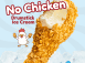 Jack and King's No Chicken Drumstick Ice Cream, a fried chicken ice cream bar with a bite showing the vanilla center, with the DeConna No Chicken mascot