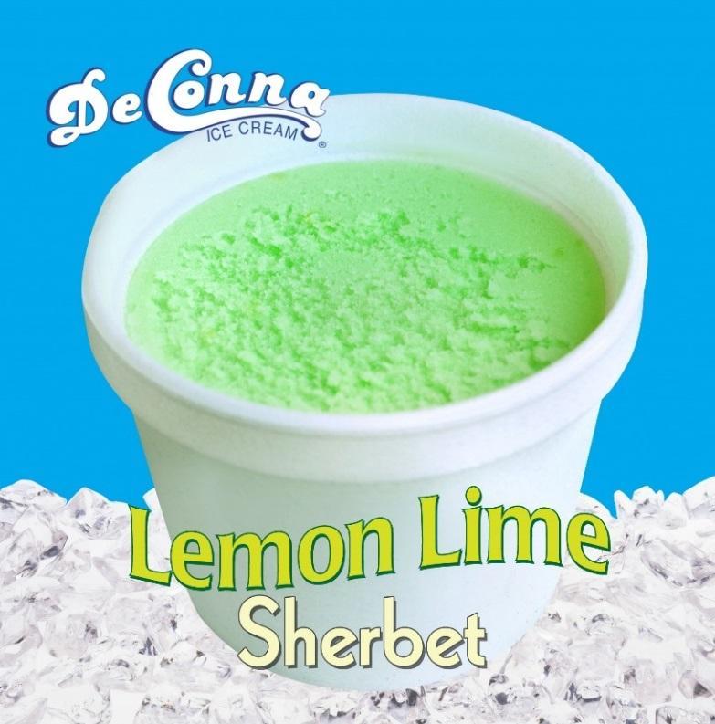 DeConna 4oz lemon lime sherbet cup with green lemon lime sherbet
