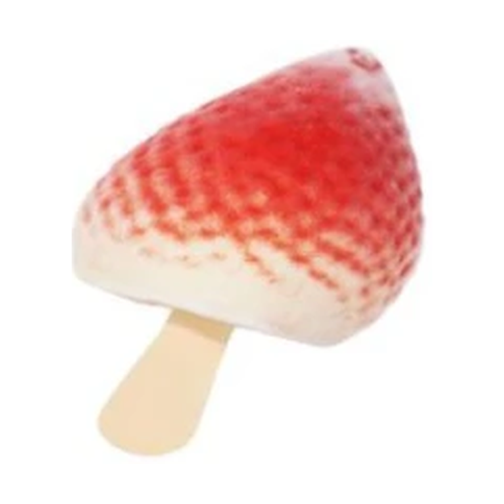 Jack & King's Meihao strawberry flavored ice cream bar shaped like a strawberry on a wooden stick