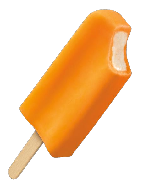 Blue Ribbon Classics 3oz orange dream ice cream bar with bite taken