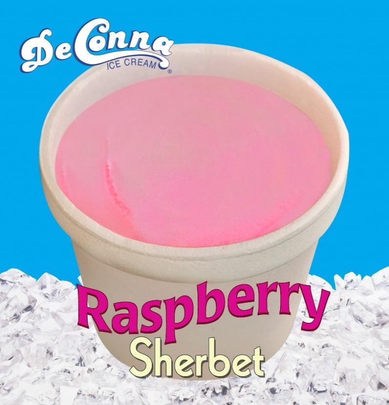 DeConna 4oz raspberry sherbet cup with pink raspberry sherbet