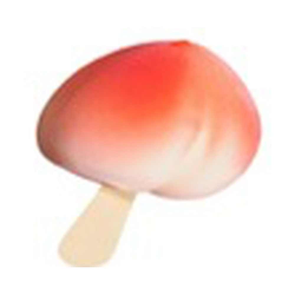 Jack & King's Taoqi peach flavored ice cream bar shaped like a peach on a wooden stick